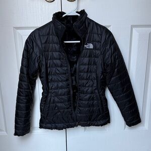 The North Face Kids “Mossbud Swirl” Quilted Reversible Black Puffer Jacket